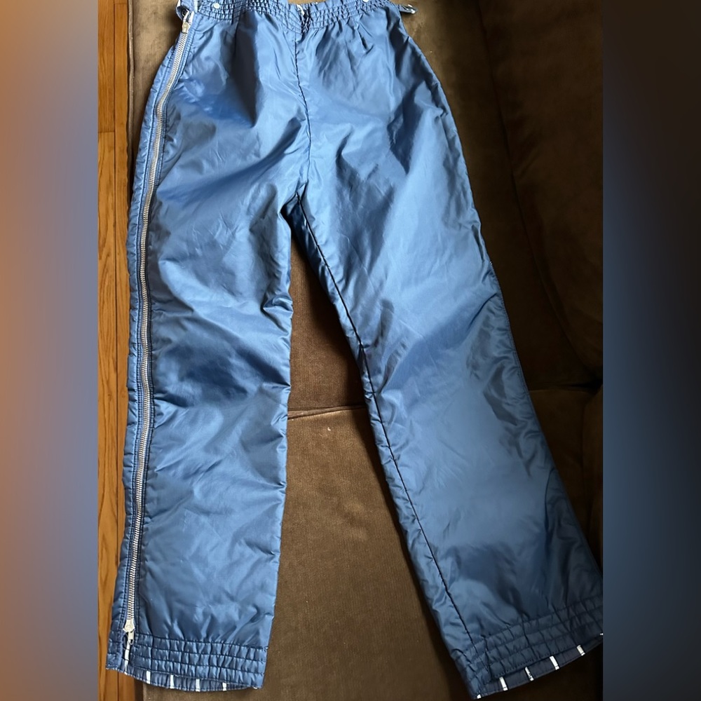 Slalom Ski Stripe White & Blue. Zippers On Both Sides Of Pants Great Cond SZ Y
